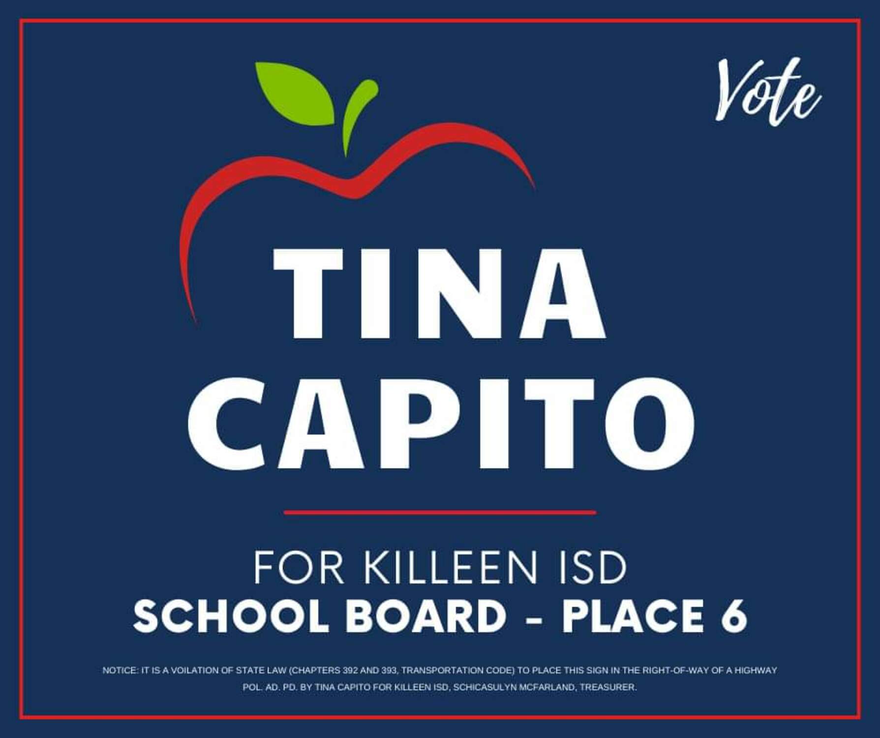 Tina Capito for Killeen ISD Board of Trustees Place 6