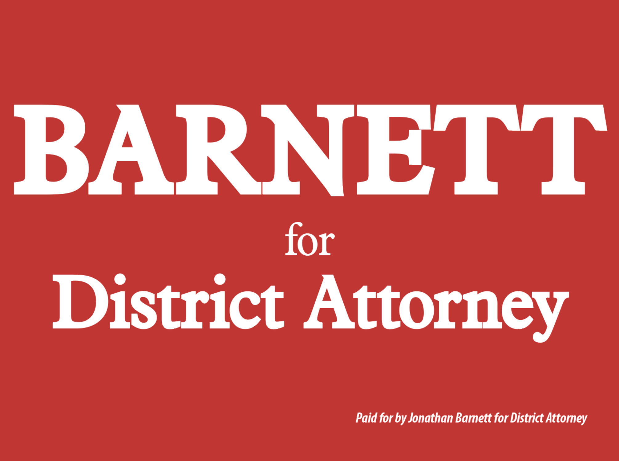 Barnett for District Attorney