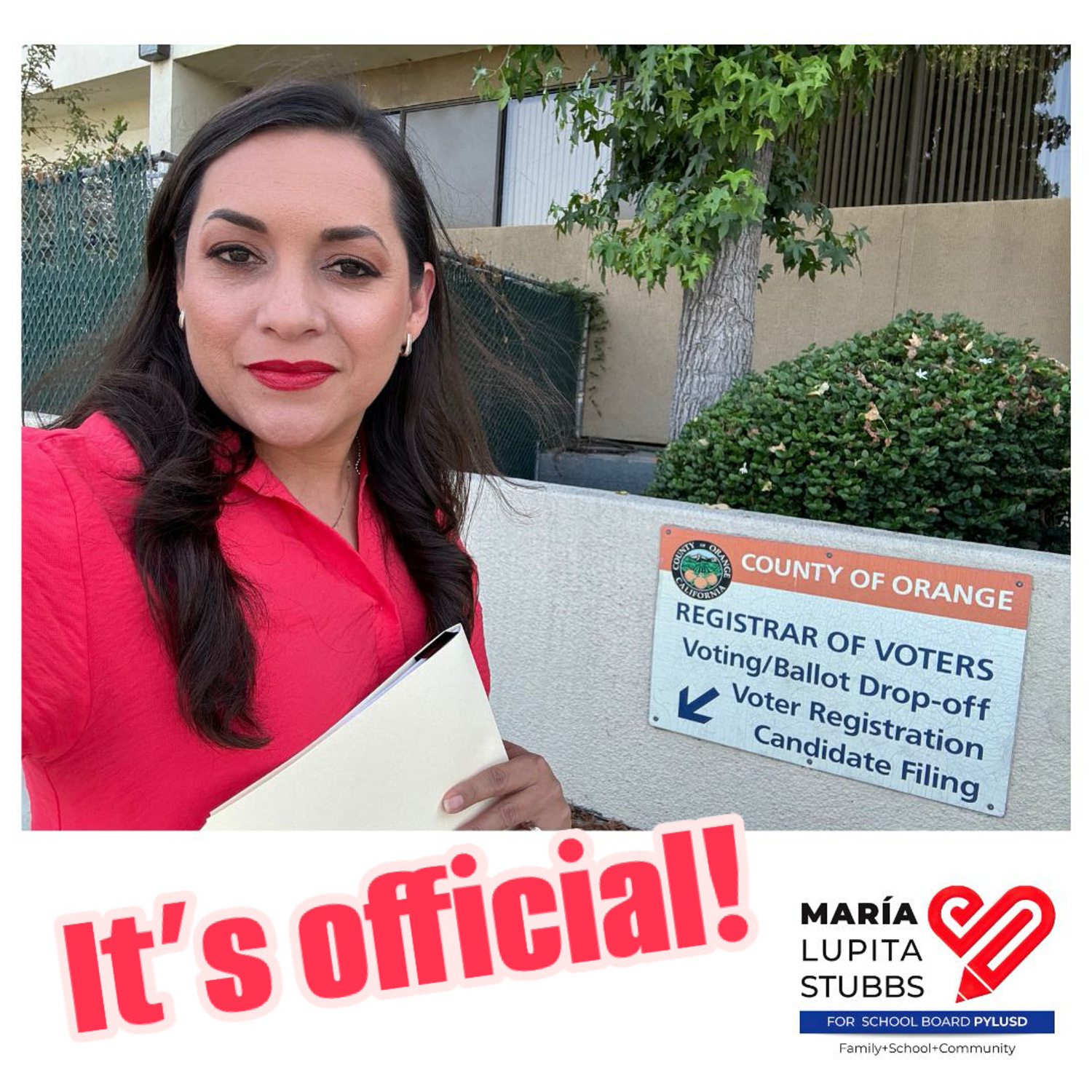 Maria “Lupita” Stubbs is now you're official trusted school board candidate for PYLUSD area 2