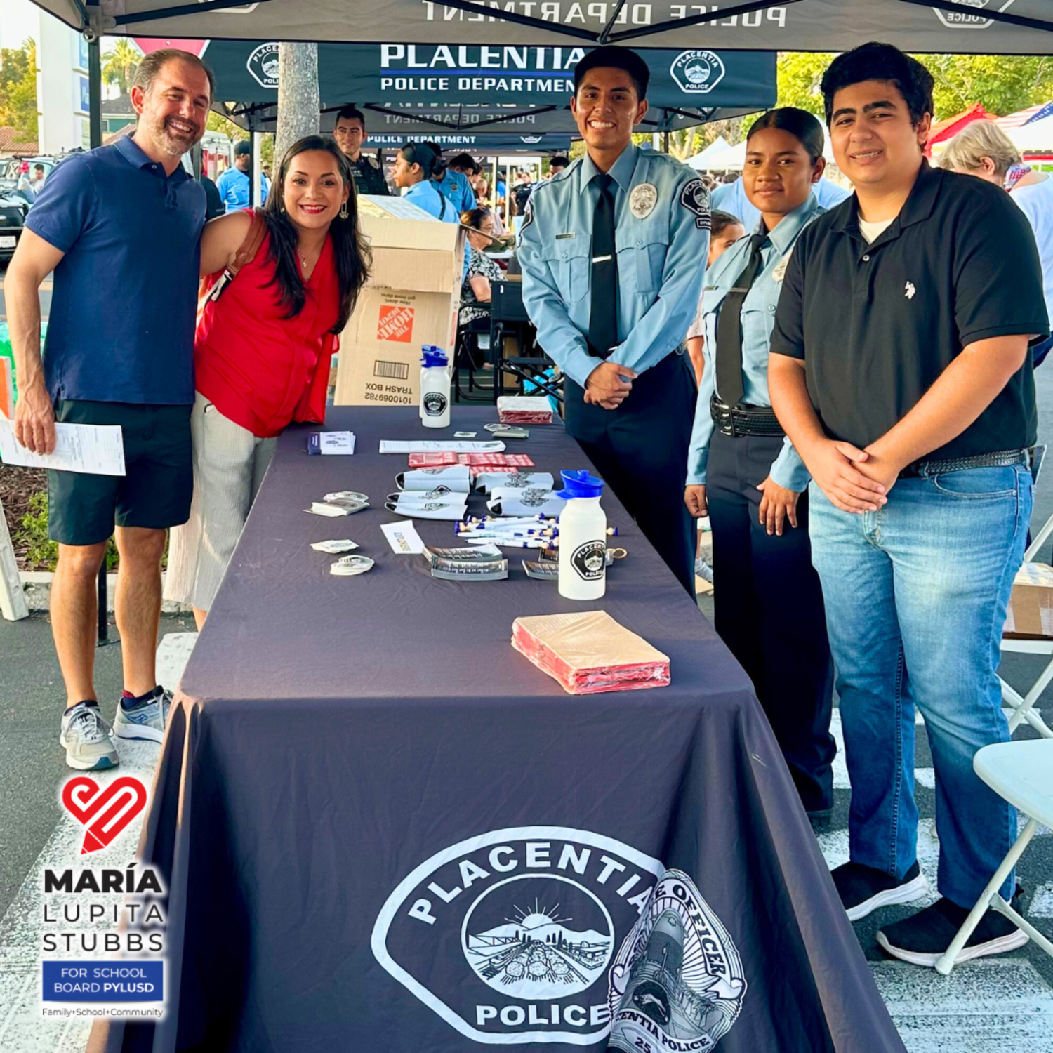 Maria “Lupita” Stubbs for school board 2024 visits the Placentia national night out