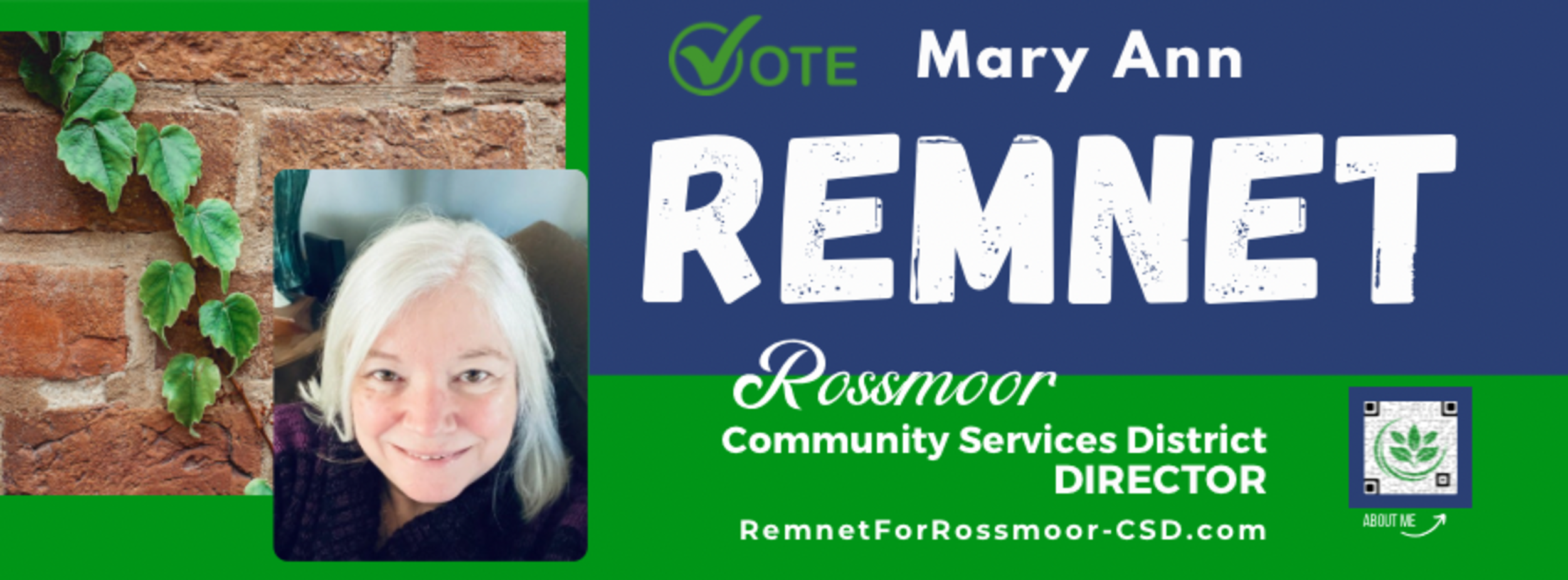 Vote Mary Ann Remnet - Rossmor Community Services District Director