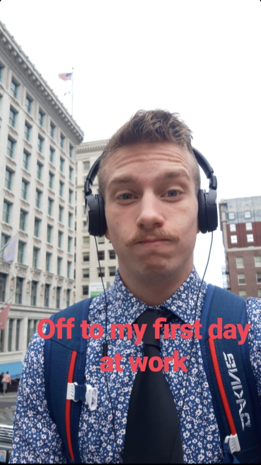 Connor on first day of work the the WA Attorney General Office