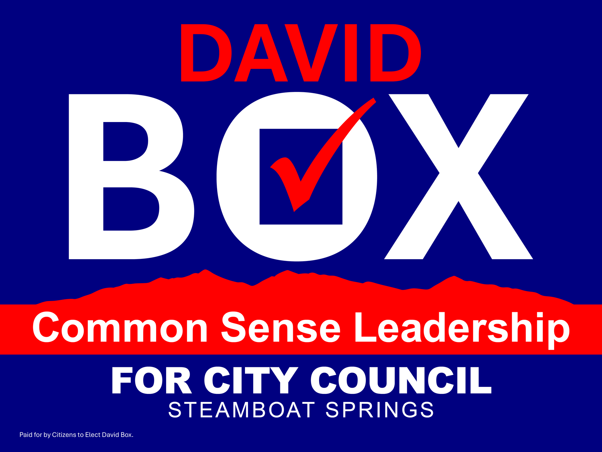 David Box for Steamboat Springs City Council - Common Sense Leadership