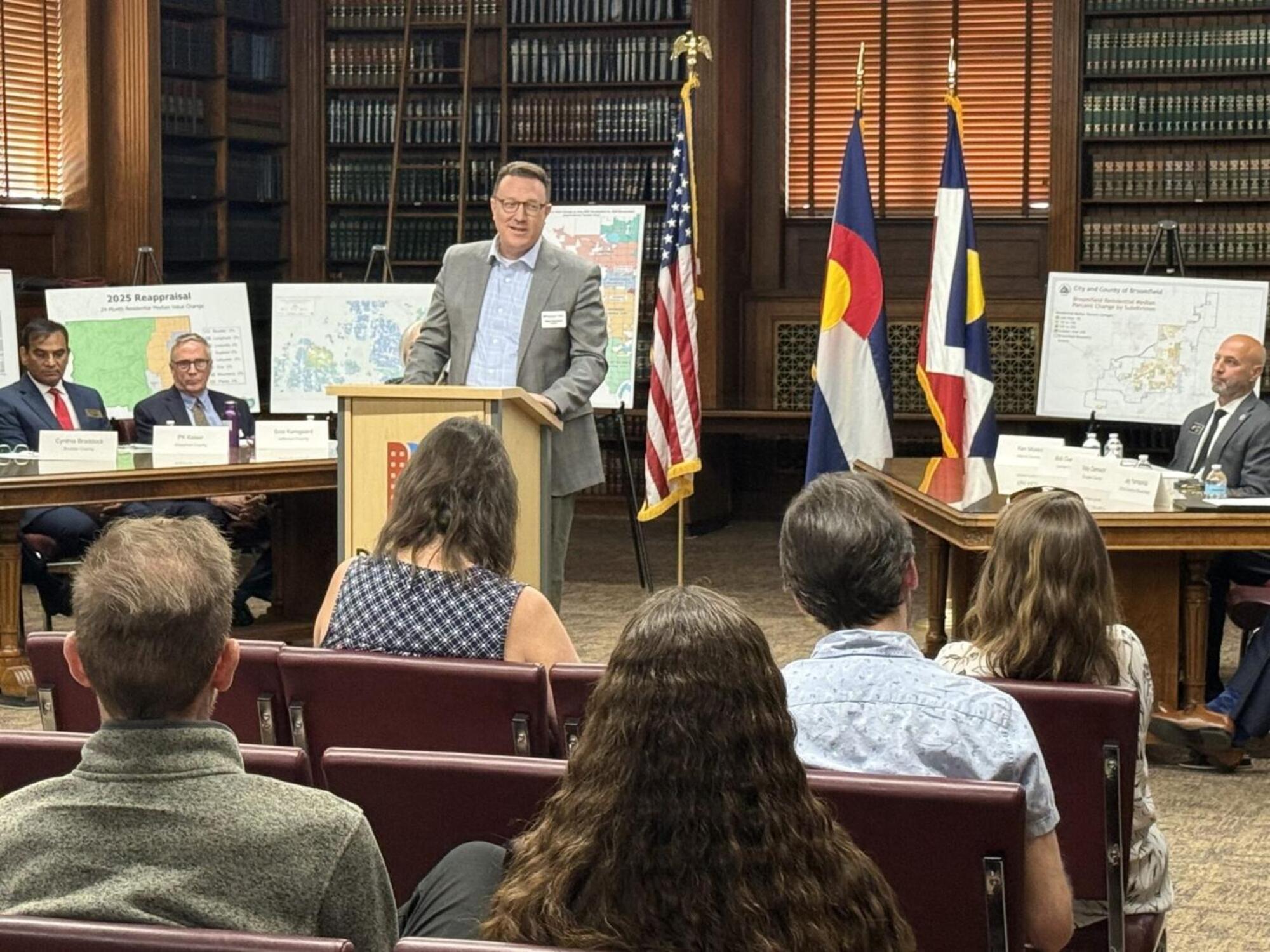 Douglas County Assessor Toby Damisch meeting with Denver metro area assessors at the Colorado State Capitol