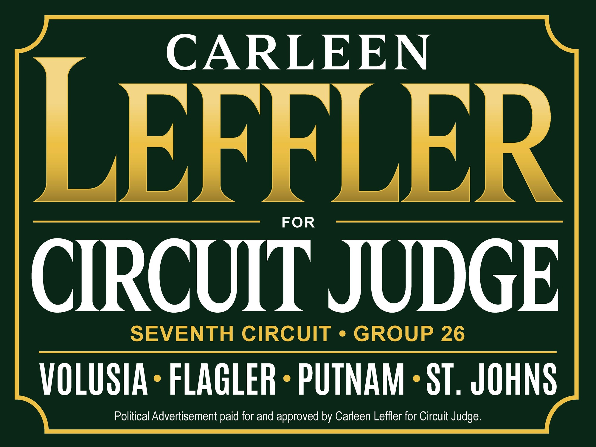 Leffler for judge logo