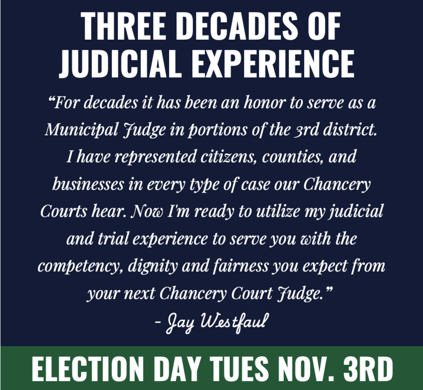 Three decades of judicial experience